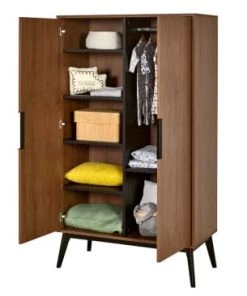 Nateo Concept Commodes Enfant Armoire 2 Portes Noyer -Commodes enfant Soldes 2022 armoire 2 portes noyer 3