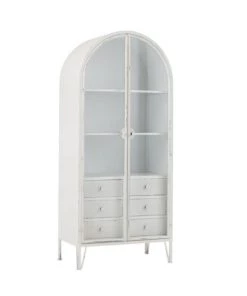 Calicosy Commodes Enfant Armoire Demi-cercle Rond Métal - Blanc -Commodes enfant Soldes 2022 armoire demi cercle rond metal blanc 2