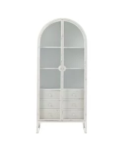 Calicosy Commodes Enfant Armoire Demi-cercle Rond Métal - Blanc