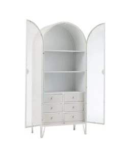 Calicosy Commodes Enfant Armoire Demi-cercle Rond Métal - Blanc -Commodes enfant Soldes 2022 armoire demi cercle rond metal blanc 3
