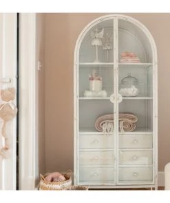 Calicosy Commodes Enfant Armoire Demi-cercle Rond Métal - Blanc -Commodes enfant Soldes 2022 armoire demi cercle rond metal blanc 4