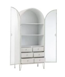 Calicosy Commodes Enfant Armoire Demi-cercle Rond Métal - Blanc -Commodes enfant Soldes 2022 armoire demi cercle rond metal blanc 5