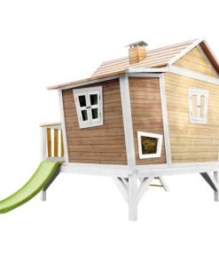 Mobilier De Jardin Enfant AXI Maisonnette EMMA Brun Blanc Avec Toboggan Citron Vert -Commodes enfant Soldes 2022 axi maisonnette emma brun blanc avec toboggan citron vert 3