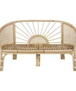 Maisons Du Monde Fauteuils Et Poufs Enfant Banc En Rotin Et Coton Beige Rosé -Commodes enfant Soldes 2022 banc en rotin et coton beige rose 1000 8 21 215517 1