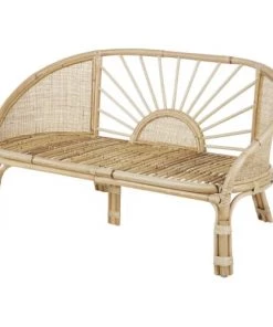 Maisons Du Monde Fauteuils Et Poufs Enfant Banc En Rotin Et Coton Beige Rosé -Commodes enfant Soldes 2022 banc en rotin et coton beige rose 1000 8 21 215517 2