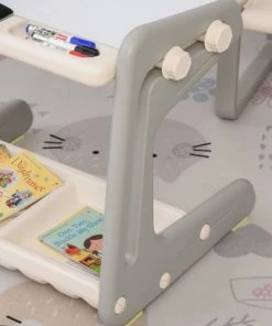 Homcom Tables Et Chaises Enfant Bureau Enfant Tableau Blanc 3 Marqueurs, Brosse Inclus Et Rangements -Commodes enfant Soldes 2022 bureau enfant tableau blanc 3 marqueurs brosse inclus et rangements 5