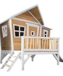 Axi Mobilier De Jardin Enfant Cabane Asymétrique En Bois Sur Pilotis Avec Toboggan 118 Cm Blanc -Commodes enfant Soldes 2022 cabane asymetrique en bois sur pilotis avec toboggan 118 cm blanc 2