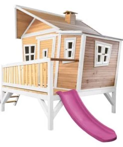 Axi Mobilier De Jardin Enfant Cabane Asymétrique En Bois Sur Pilotis Avec Toboggan 118 Cm Violet -Commodes enfant Soldes 2022 cabane asymetrique en bois sur pilotis avec toboggan 118 cm violet 8