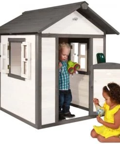 Sunny Mobilier De Jardin Enfant Cabane Blanche Et Grise -Commodes enfant Soldes 2022 cabane blanche et grise 2