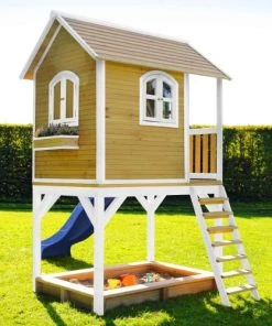 Axi Mobilier De Jardin Enfant Cabane Bois Sur Pilotis Avec Toboggan Bleu -Commodes enfant Soldes 2022 cabane bois sur pilotis avec toboggan bleu 5