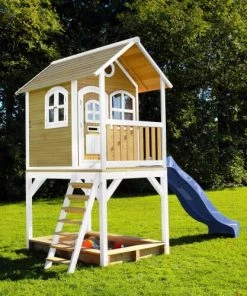 Axi Mobilier De Jardin Enfant Cabane Bois Sur Pilotis Avec Toboggan Bleu -Commodes enfant Soldes 2022 cabane bois sur pilotis avec toboggan bleu 6
