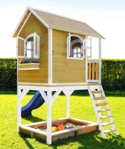 Axi Mobilier De Jardin Enfant Cabane Bois Sur Pilotis Avec Toboggan Bleu -Commodes enfant Soldes 2022 cabane bois sur pilotis avec toboggan bleu 7