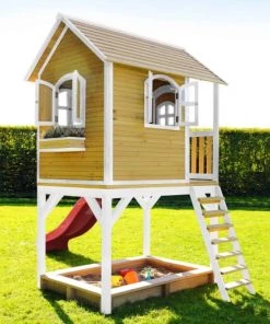 Axi Mobilier De Jardin Enfant Cabane Bois Sur Pilotis Avec Toboggan Rouge -Commodes enfant Soldes 2022 cabane bois sur pilotis avec toboggan rouge 4