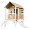 Axi Mobilier De Jardin Enfant Cabane Brun/blanc Avec Toboggan Blanc