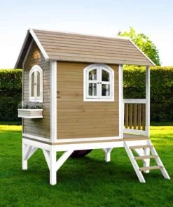 Axi Mobilier De Jardin Enfant Cabane Brun/blanc Avec Toboggan Violet -Commodes enfant Soldes 2022 cabane brun blanc avec toboggan violet 2