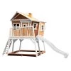 Axi Mobilier De Jardin Enfant Cabane De En Bois Brun/blanc Et Toboggan Blanc -Commodes enfant Soldes 2022 cabane de en bois brun blanc et toboggan blanc