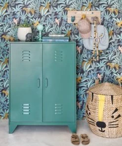 Maisons Du Monde Commodes Enfant Cabinet De Rangement 2 Portes En Métal Vert -Commodes enfant Soldes 2022 cabinet de rangement 2 portes en metal vert 1000 10 29 205931 4