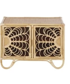Maisons Du Monde Commodes Enfant Cabinet De Rangement 2 Portes En Rotin Motifs Fleurs