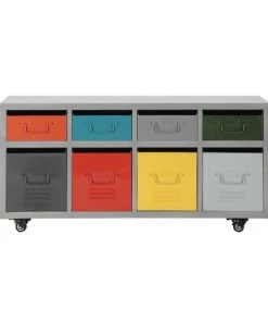 Maisons Du Monde Commodes Et Cabinets Cabinet De Rangement 8 Tiroirs à Roulettes En Métal Multicolore