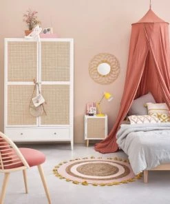 Maisons Du Monde Fauteuils Et Poufs Enfant Chaise En Velours Terracotta, Rotin Et Bouleau -Commodes enfant Soldes 2022 chaise en velours terracotta rotin et bouleau 1000 6 32 215651 13