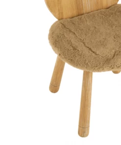 Meubles & Design Tables Et Chaises Enfant Chaise Enfant Avec Dossier Ourson Et Coussin Marron -Commodes enfant Soldes 2022 chaise enfant avec dossier ourson et coussin marron 4