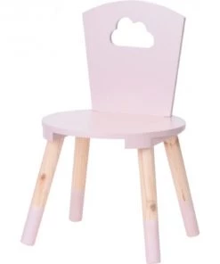 Wadiga Tables Et Chaises Enfant Chaise Enfant Rose Et Bois Nuage 32x32x50cm