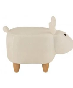 LANADECO Fauteuils Et Poufs Enfant Chaise Tabouret Enfant Mouton Bois Et Textile Blanc -Commodes enfant Soldes 2022 chaise tabouret enfant mouton bois et textile blanc 2