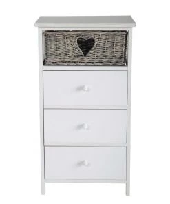 Maisons Du Monde Commodes Et Tables à Langer Chiffonnier 3 Tiroirs En Paulownia Et 1 Panier En Osier