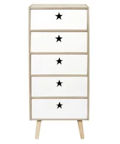 Toilinux Commodes Enfant Chiffonnier 5 Tiroirs En MDF Et Bois De Pin -Commodes enfant Soldes 2022 chiffonnier 5 tiroirs en mdf et bois de pin 2