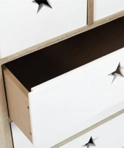 Toilinux Commodes Enfant Chiffonnier 5 Tiroirs En MDF Et Bois De Pin -Commodes enfant Soldes 2022 chiffonnier 5 tiroirs en mdf et bois de pin 5