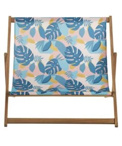 Maisons Du Monde Mobilier De Jardin Enfant Chilienne Enfant Double En Acacia Massif Et Toile Imprimé Tropical Rose, Bleu Et Vert -Commodes enfant Soldes 2022 chilienne enfant double en acacia massif et toile imprime tropical rose bleu et vert 1000 14 37 209998 2
