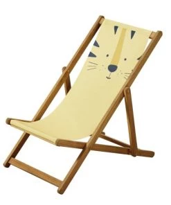Maisons Du Monde Mobilier De Jardin Enfant Chilienne Enfant En Acacia Et Toile Jaune Tête De Tigre