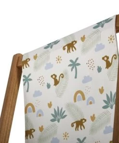 Maisons Du Monde Mobilier De Jardin Enfant Chilienne Enfant En Acacia Massif Et Toile Imprimé Singes Et Palmiers -Commodes enfant Soldes 2022 chilienne enfant en acacia massif et toile imprime singes et palmiers 1000 12 35 209996 3