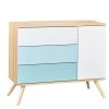 Sauthon Commodes Enfant Commode 1 Porte 3 Tiroirs 95x115x50cm En Bois Bleu -Commodes enfant Soldes 2022 commode 1 porte 3 tiroirs 95x115x50cm en bois bleu