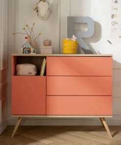 Sauthon Original Commodes Enfant Commode 1 Porte 3 Tiroirs 95x115x51cm Orange 9 Sauthon Original Commodes Enfant Commode 1 Porte 3 Tiroirs 95x115x51cm Orange -Commodes enfant Soldes 2022 commode 1 porte 3 tiroirs 95x115x51cm orange 2