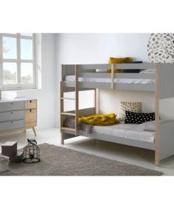 Altobuy Commodes Enfant Commode 1 Porte 4 Tiroirs Bois Naturel Et Gris -Commodes enfant Soldes 2022 commode 1 porte 4 tiroirs bois naturel et gris 4