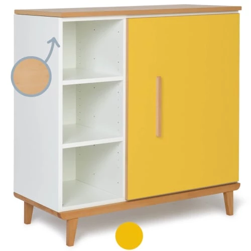 Wookids Commodes Enfant Commode 1 Porte Jaune Soleil 4 Wookids Commodes Enfant Commode 1 Porte Jaune Soleil – Image 2