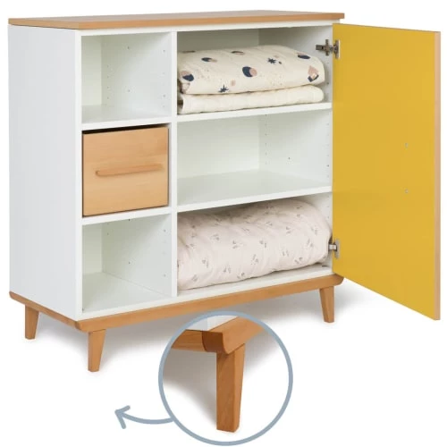 Wookids Commodes Enfant Commode 1 Porte Jaune Soleil 5 Wookids Commodes Enfant Commode 1 Porte Jaune Soleil – Image 3