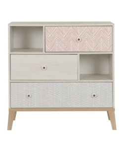 Gami Commodes Enfant Commode 3 Tiroirs 2 Niches Châtaignier Blanchi -Commodes enfant Soldes 2022 commode 3 tiroirs 2 niches chataignier blanchi 2