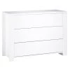 Sauthon Commodes Enfant Commode 3 Tiroirs 94x130x52cm En Bois Blanc -Commodes enfant Soldes 2022 commode 3 tiroirs 94x130x52cm en bois blanc