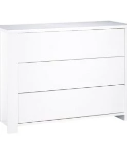 Sauthon Commodes Enfant Commode 3 Tiroirs 94x130x52cm En Bois Blanc