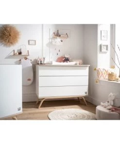 Sauthon Commodes Enfant Commode 3 Tiroirs 95x115x51cm En Bois Blanc -Commodes enfant Soldes 2022 commode 3 tiroirs 95x115x51cm en bois blanc 4