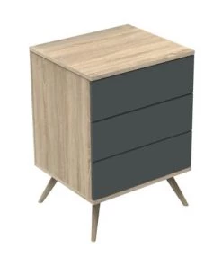 Sauthon Original Commodes Enfant Commode 3 Tiroirs 95x68x60cm Gris