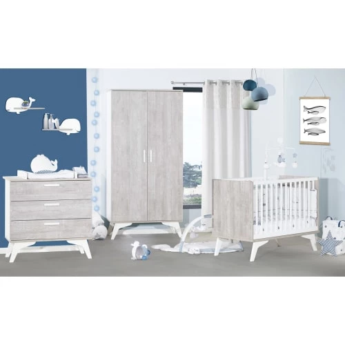 Sauthon Commodes Enfant Commode 3 Tiroirs 95x96x51cm En Bois Gris 5 Sauthon Commodes Enfant Commode 3 Tiroirs 95x96x51cm En Bois Gris – Image 3