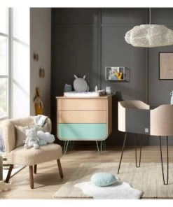 Sauthon Original Commodes Enfant Commode 3 Tiroirs 97x87x48cm En Bois Bleu -Commodes enfant Soldes 2022 commode 3 tiroirs 97x87x48cm en bois bleu 5