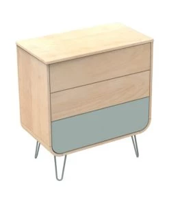 Sauthon Original Commodes Enfant Commode 3 Tiroirs 97x87x48cm En Bois Bleu