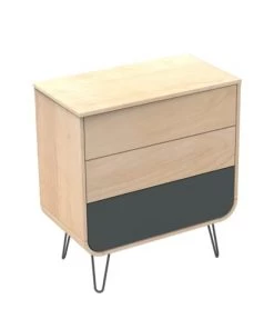 Sauthon Original Commodes Enfant Commode 3 Tiroirs 97x87x48cm En Bois Gris
