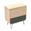 Sauthon Original Commodes Enfant Commode 3 Tiroirs 97x87x48cm En Bois Gris -Commodes enfant Soldes 2022 commode 3 tiroirs 97x87x48cm en bois gris 4