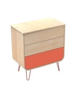 Sauthon Original Commodes Enfant Commode 3 Tiroirs 97x87x48cm En Bois Orange -Commodes enfant Soldes 2022 commode 3 tiroirs 97x87x48cm en bois orange 4