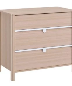 Galipette Commodes Enfant Commode 3 Tiroirs Avec Plan à Langer En Bois Imitation Chêne Clair